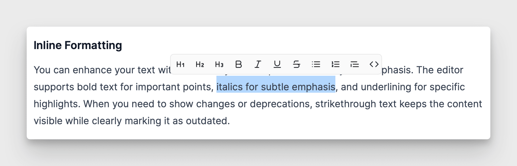 Inline Formatting