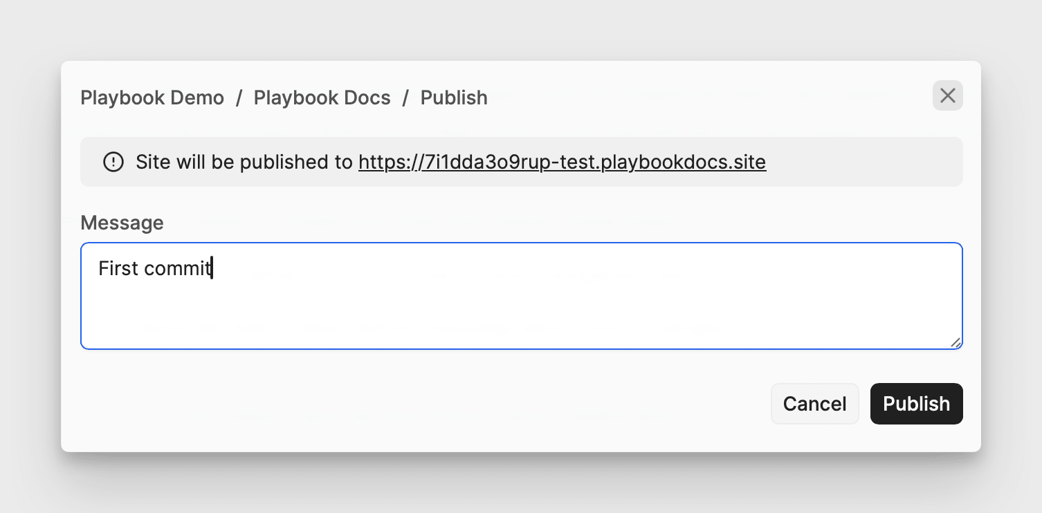 Publishing interface