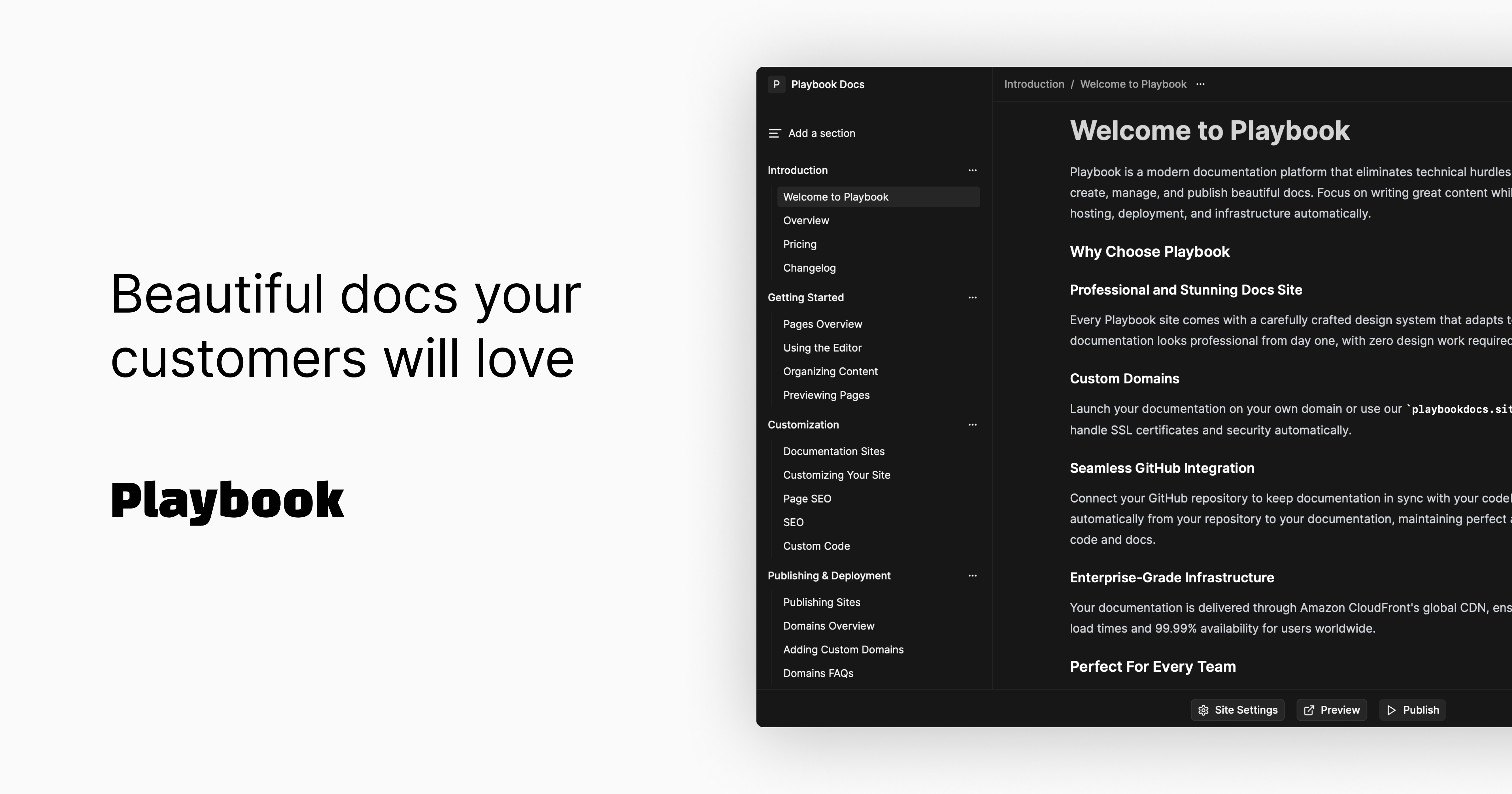 Screenshot of Playbook